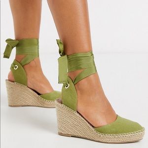 ASOS tie espadrille wedges